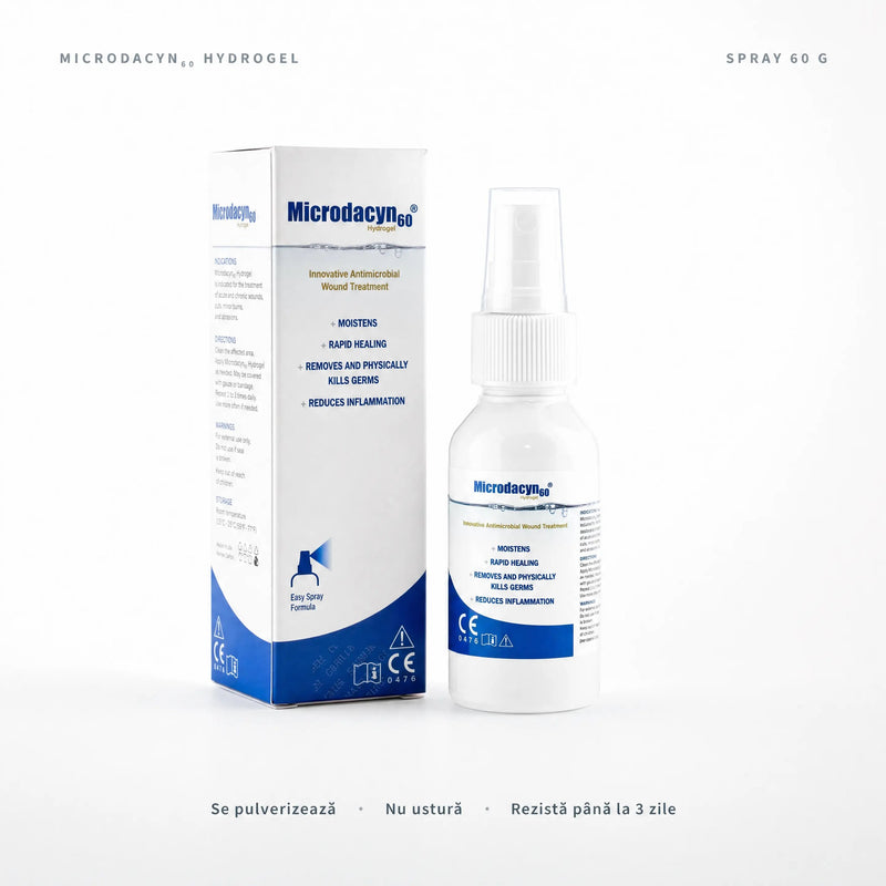 Microdacyn Hidrogel 60 g – spray cu gel hidroactiv, cu ambalajul original