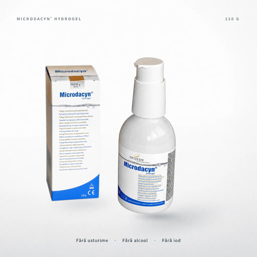 Microdacyn Hidrogel 120 g – flacon cu pompă dozatoare și ambalajul original